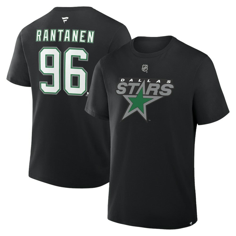 Mikko Rantanen Dallas Stars Fanatics Authentic Stack Name & Number T-Shirt - Black T-shirts