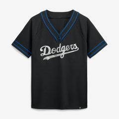 Los Angeles Dodgers Women's Diva Race Ahead Raglan V-Neck T-Shirt Black