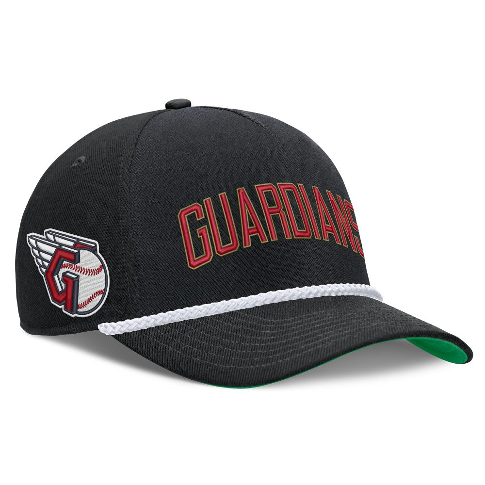 Cleveland Guardians Cooperstown Collection Rise Adjustable Hat Black