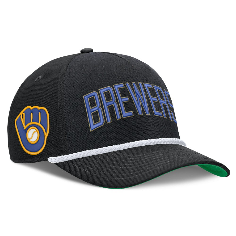 Milwaukee Brewers Cooperstown Collection Rise Adjustable Hat Black
