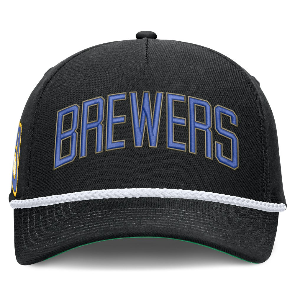 Milwaukee Brewers Cooperstown Collection Rise Adjustable Hat Black