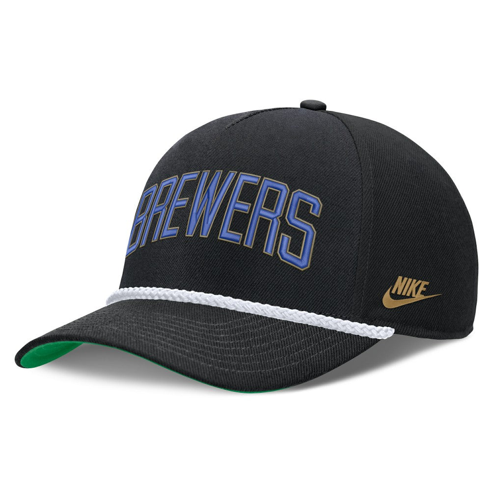Milwaukee Brewers Cooperstown Collection Rise Adjustable Hat Black