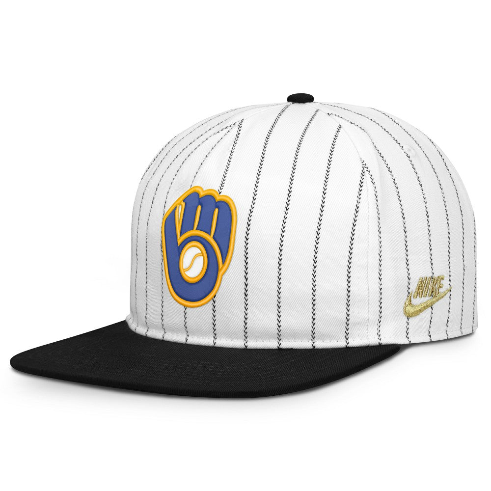 Milwaukee Brewers Cooperstown Collection Pro Adjustable Hat White/Black