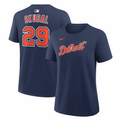 Tarik Skubal Detroit Tigers Women's Alternate Name & Number T-Shirt Navy