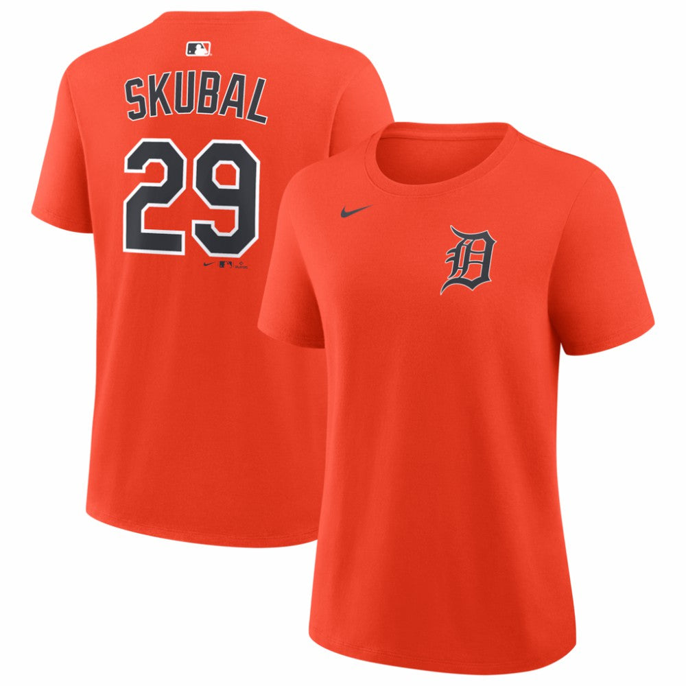 Tarik Skubal Detroit Tigers Women's Name & Number T-Shirt Orange