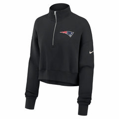 New England Patriots Women's Legacy Phoenix Fleece Cropped Half-Zip Sweatshirt - Black outlet