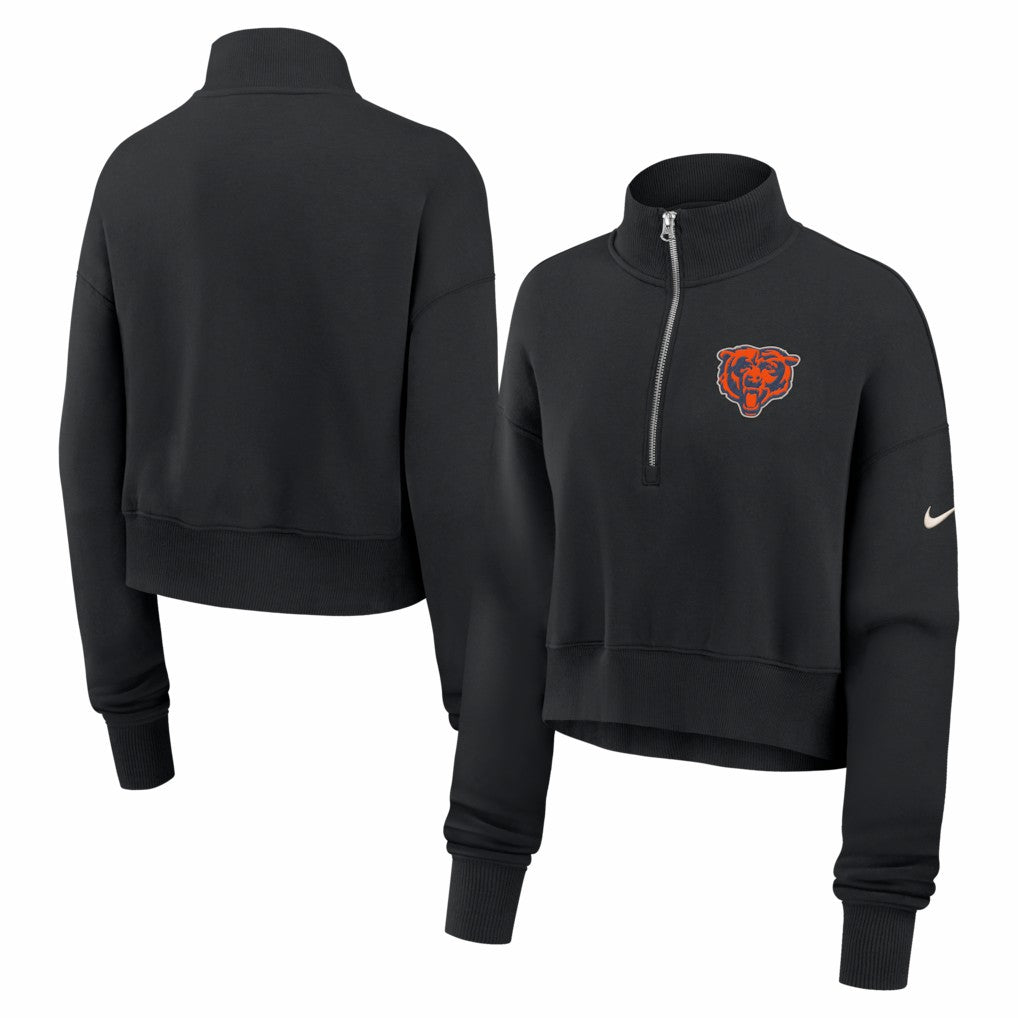 Chicago Bears Women's Legacy Phoenix Fleece Cropped Half-Zip Sweatshirt - Black on sale