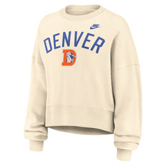 Denver Broncos Women's Oversized High Hip Legacy Arch Phoenix Fleece Sweatshirt - Natural sale