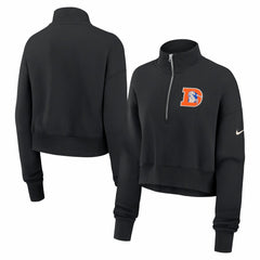 Denver Broncos Women's Legacy Phoenix Fleece Cropped Half-Zip Sweatshirt - Black online