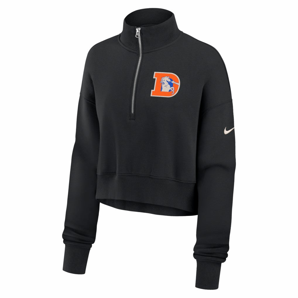 Denver Broncos Women's Legacy Phoenix Fleece Cropped Half-Zip Sweatshirt - Black online