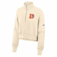 Denver Broncos Women's Legacy Phoenix Fleece Cropped Half-Zip Sweatshirt - Cream outlet