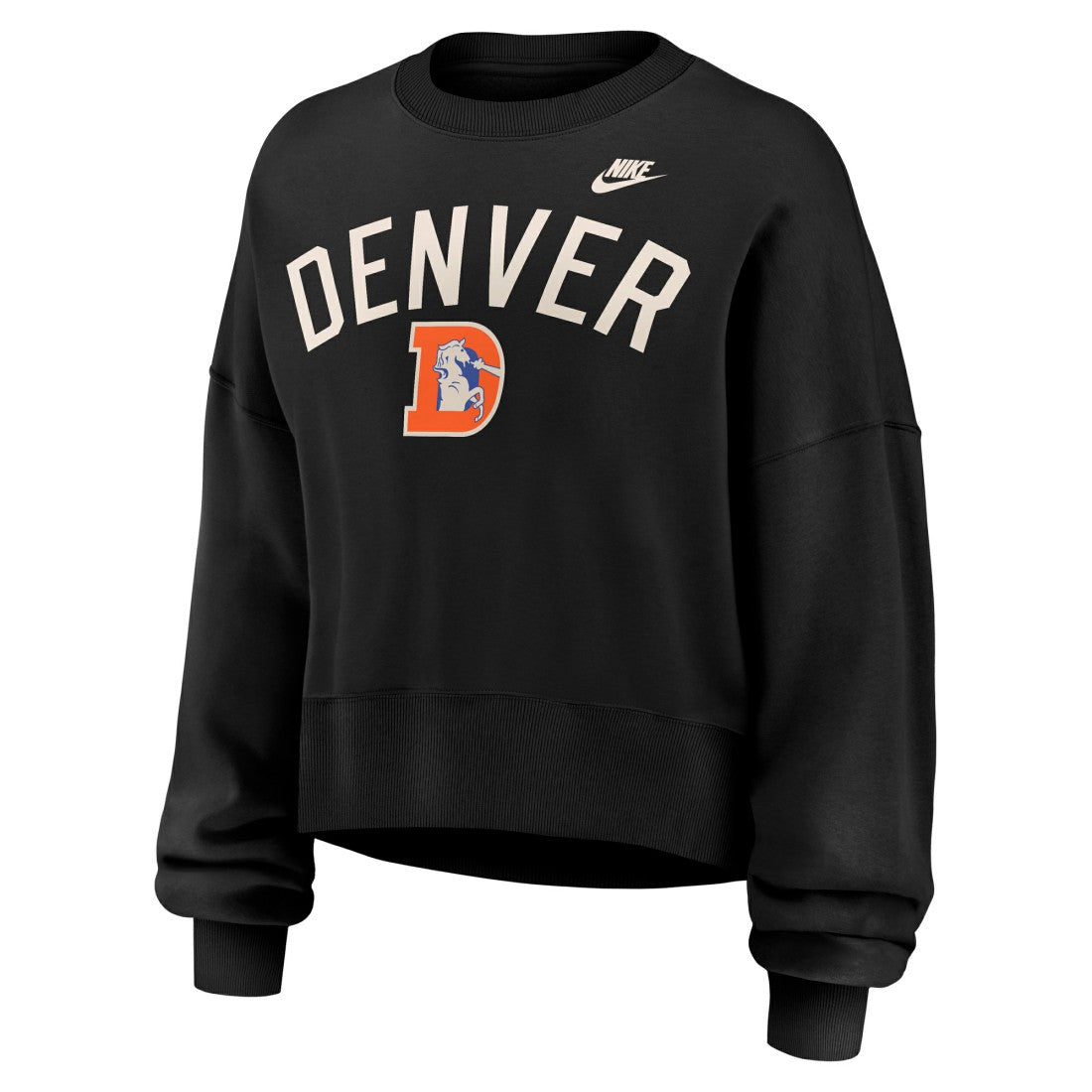 Denver Broncos Women's Oversized High Hip Legacy Arch Phoenix Fleece Sweatshirt - Black sale