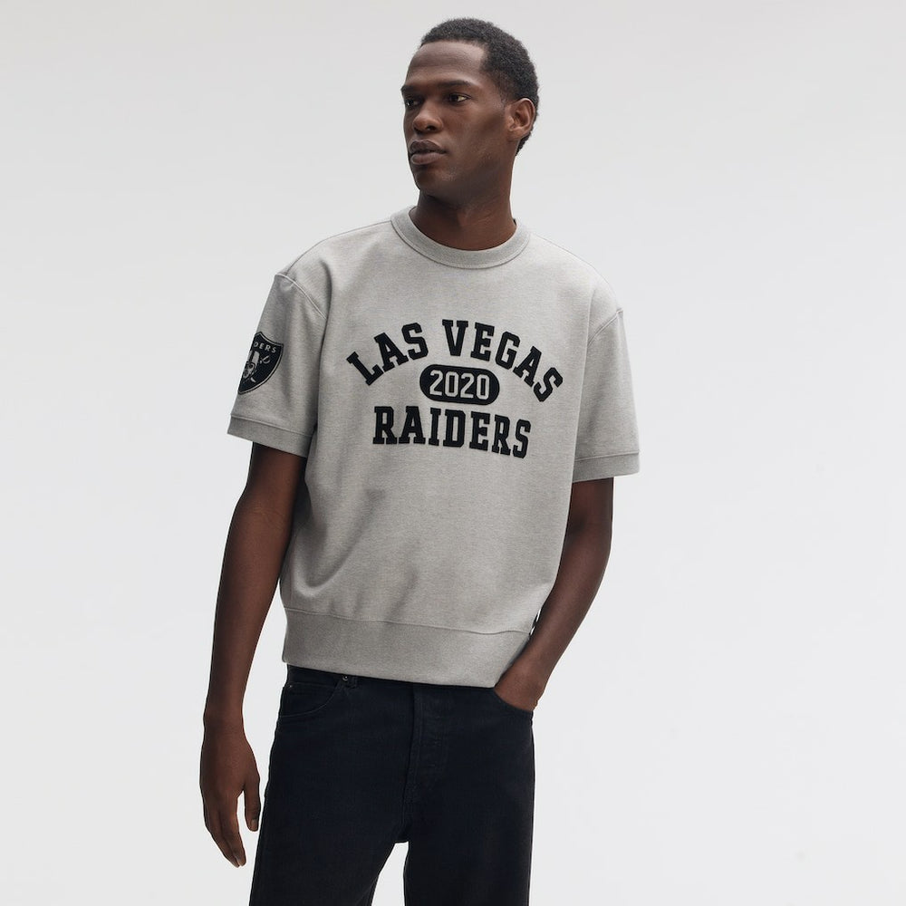 Las Vegas Raiders IconicFleece Short Sleeve Sweatshirt - Heather Gray for sale