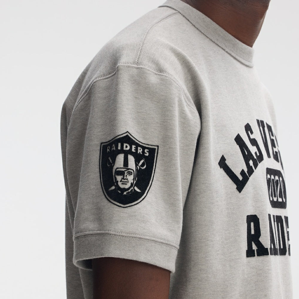 Las Vegas Raiders IconicFleece Short Sleeve Sweatshirt - Heather Gray for sale
