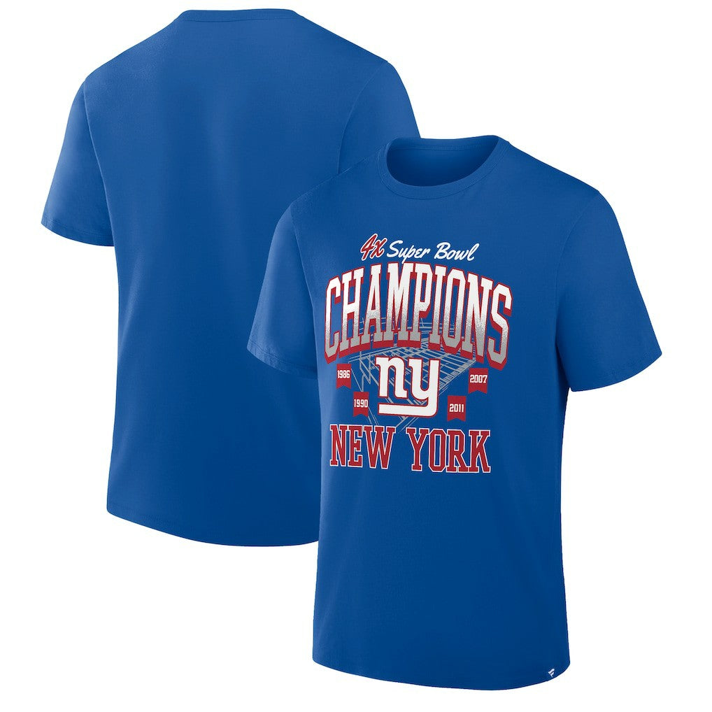 New York Giants 4x Super Bowl Champions T-Shirt - Royal online