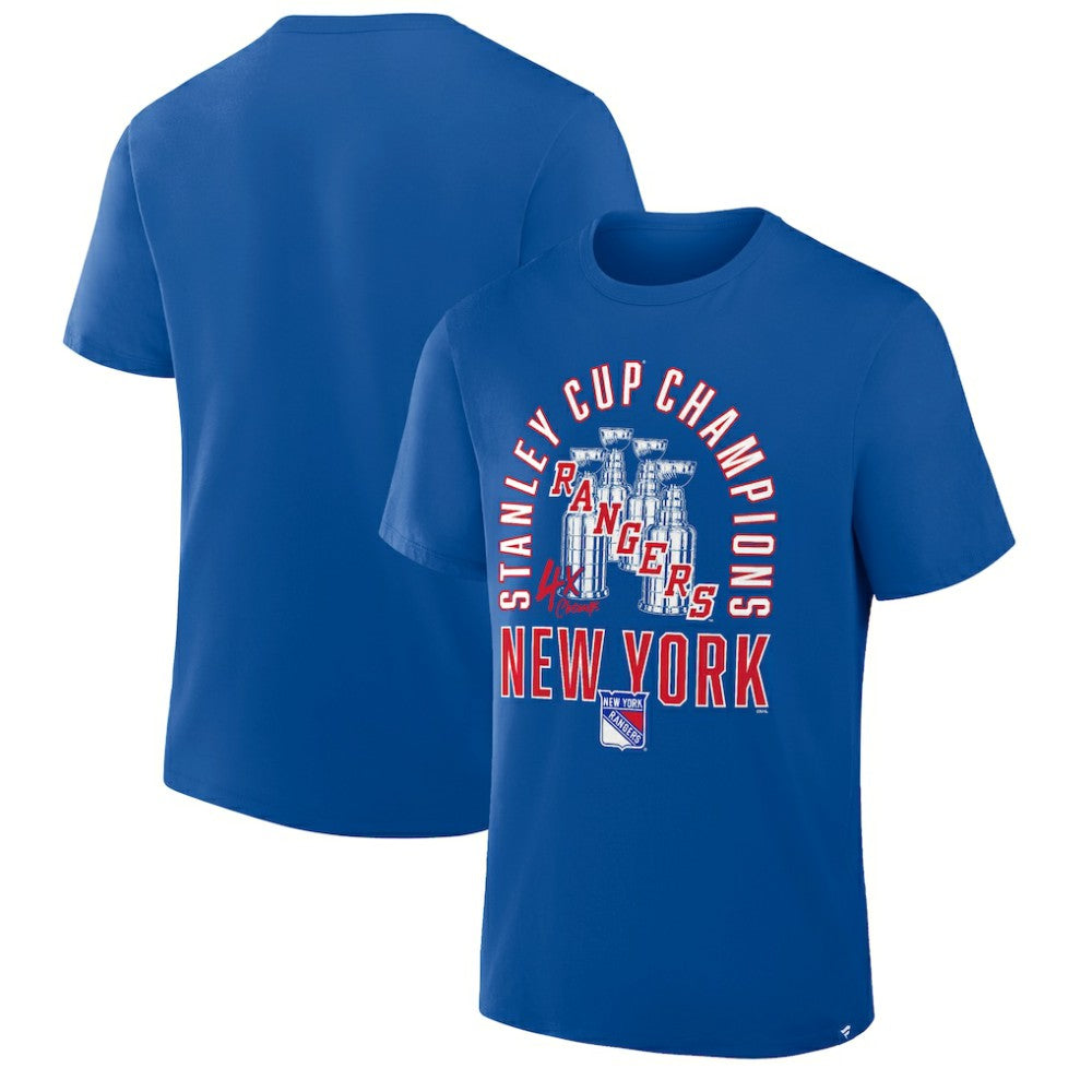 New York Rangers Fanatics 4x Stanley Cup Champions T-Shirt - Blue T-shirts