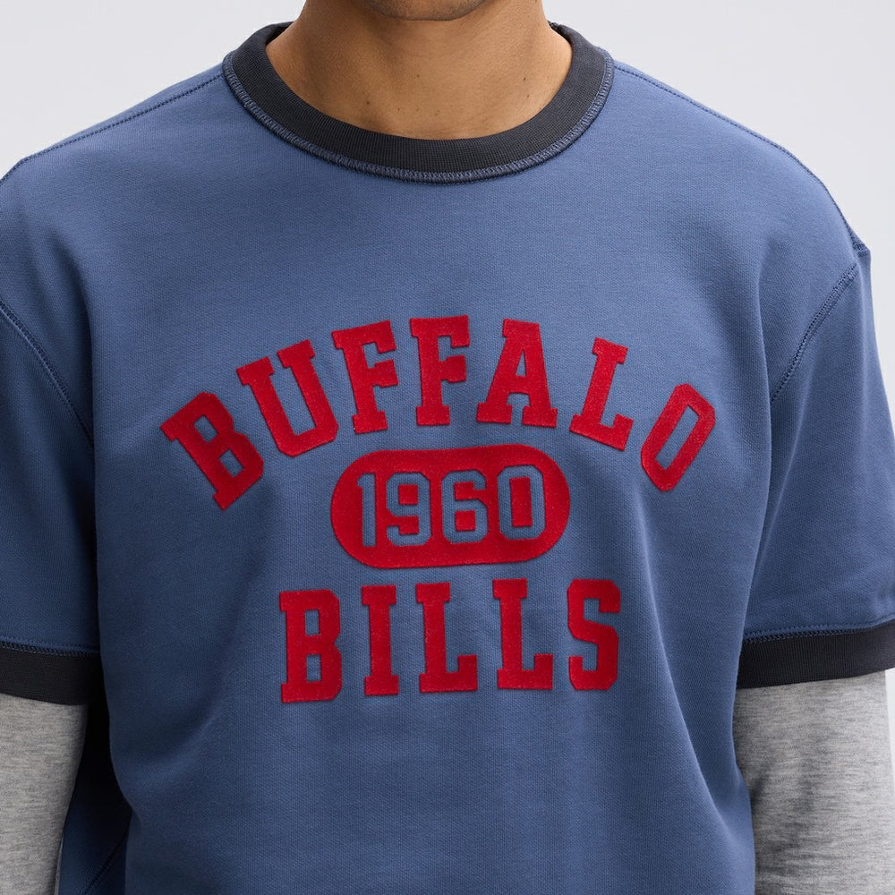 Buffalo Bills IconicFleece Short Sleeve Sweatshirt - Royal outlet