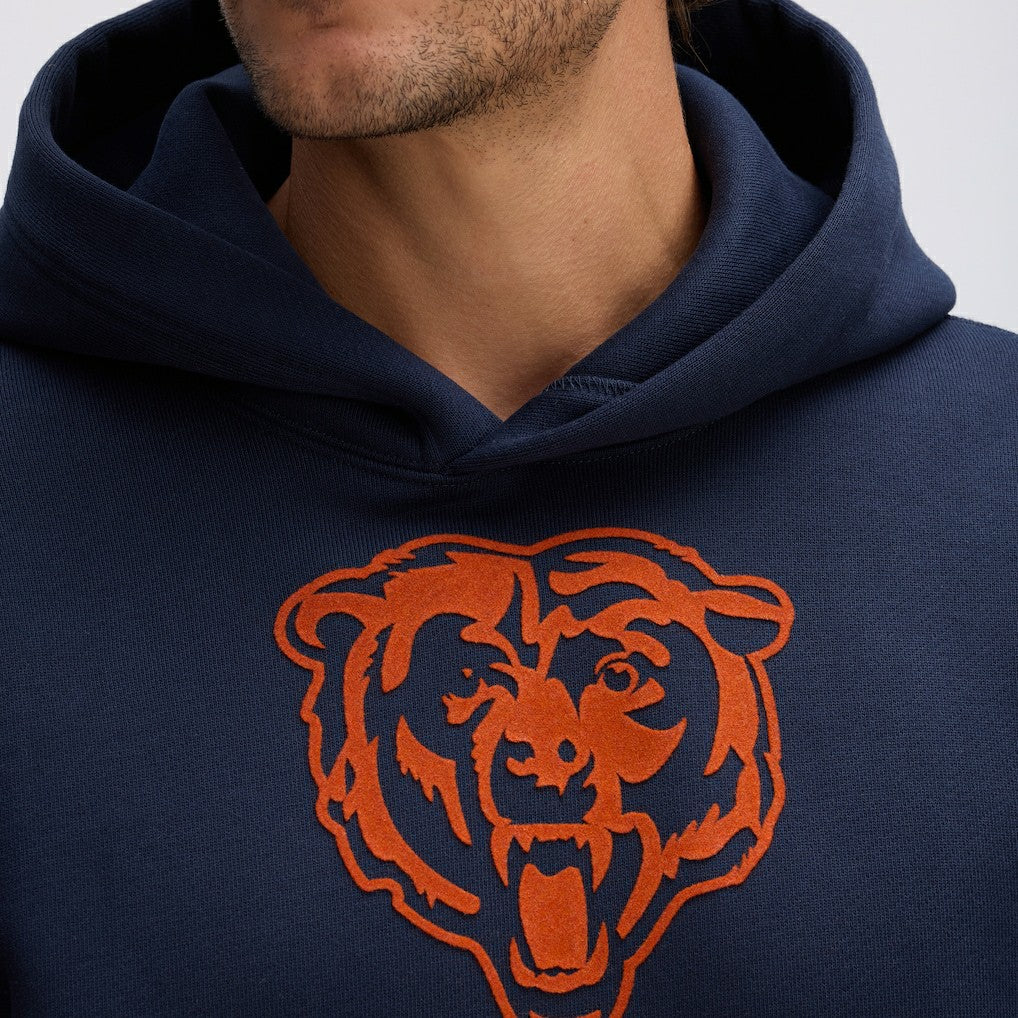 Chicago Bears IconicFleece Flocked Hoodie - Navy on sale