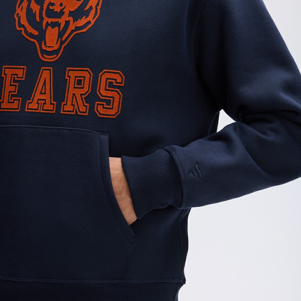 Chicago Bears IconicFleece Flocked Hoodie - Navy on sale