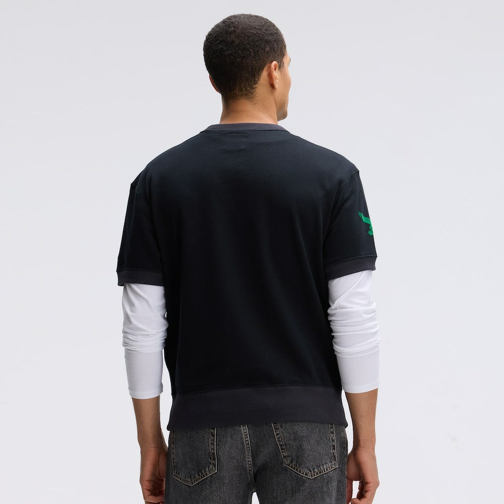 Philadelphia Eagles IconicFleece Short Sleeve Sweatshirt - Black sale
