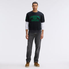 Philadelphia Eagles IconicFleece Short Sleeve Sweatshirt - Black sale