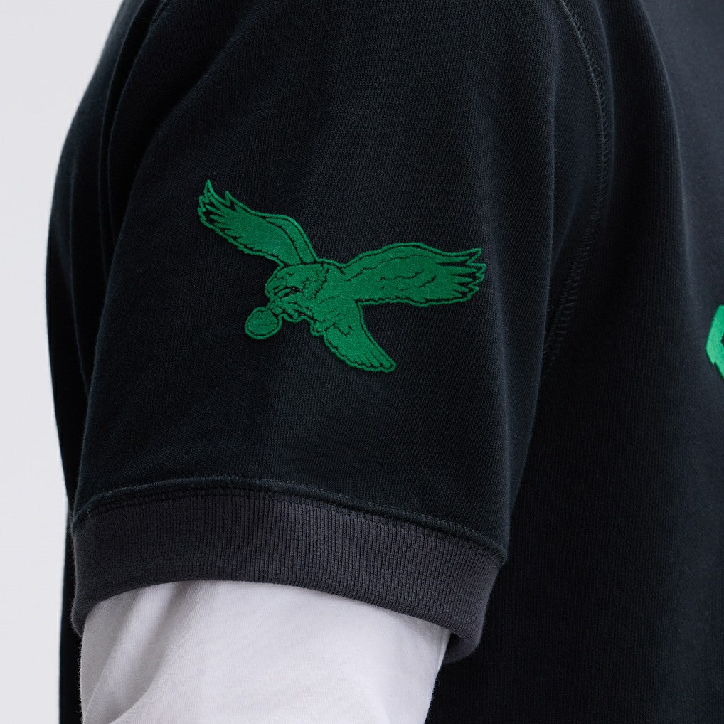 Philadelphia Eagles IconicFleece Short Sleeve Sweatshirt - Black sale