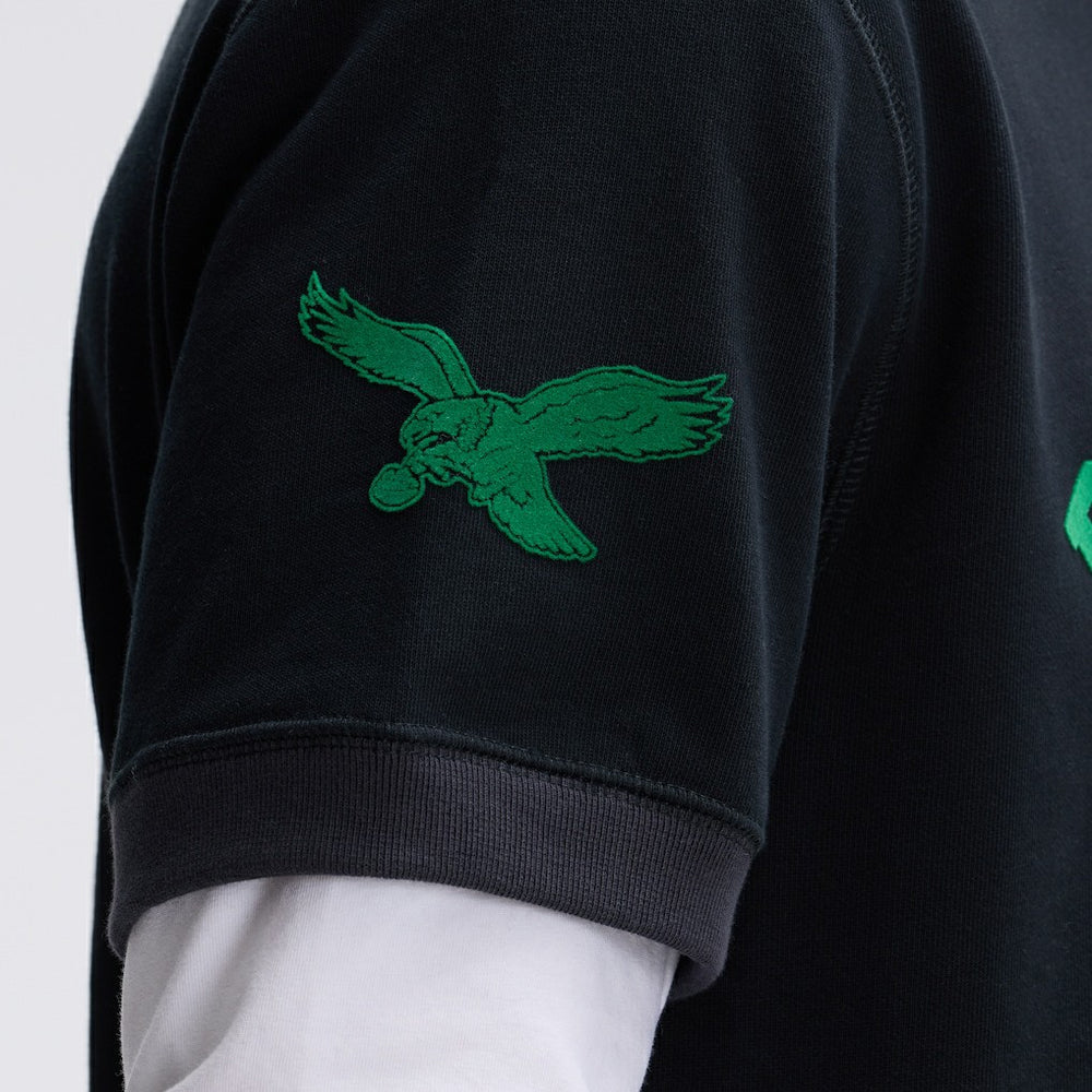 Philadelphia Eagles IconicFleece Short Sleeve Sweatshirt - Black sale