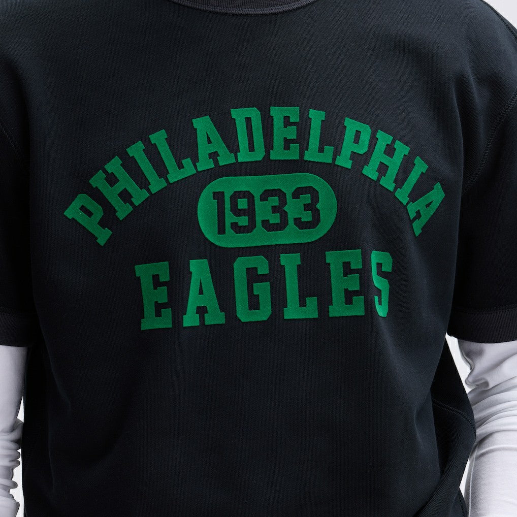 Philadelphia Eagles IconicFleece Short Sleeve Sweatshirt - Black sale