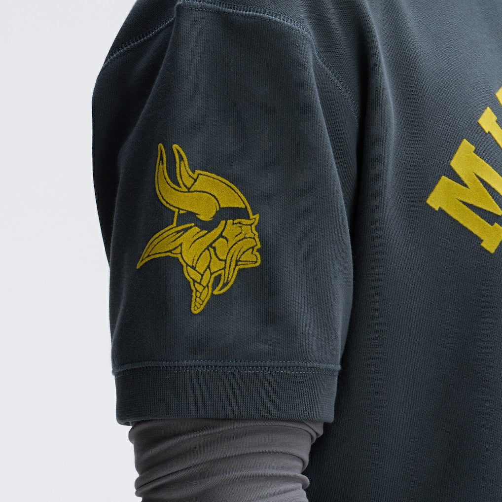 Minnesota Vikings IconicFleece Short Sleeve Sweatshirt - Charcoal online