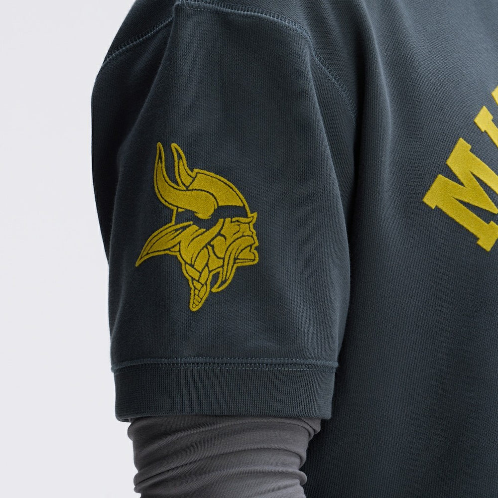 Minnesota Vikings IconicFleece Short Sleeve Sweatshirt - Charcoal online