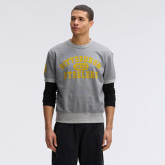 Pittsburgh Steelers IconicFleece Short Sleeve Sweatshirt - Athletic Heather Gray outlet