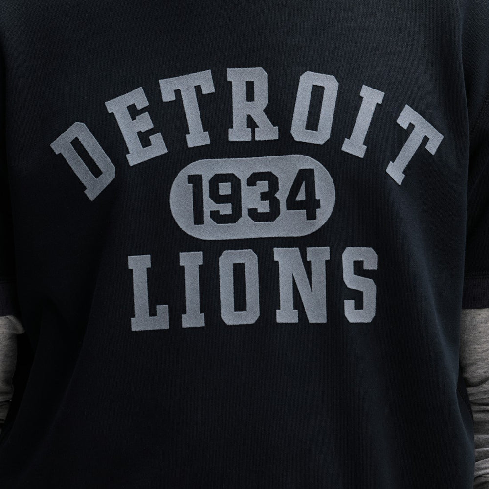 Detroit Lions IconicFleece Short Sleeve Sweatshirt - Black on sale