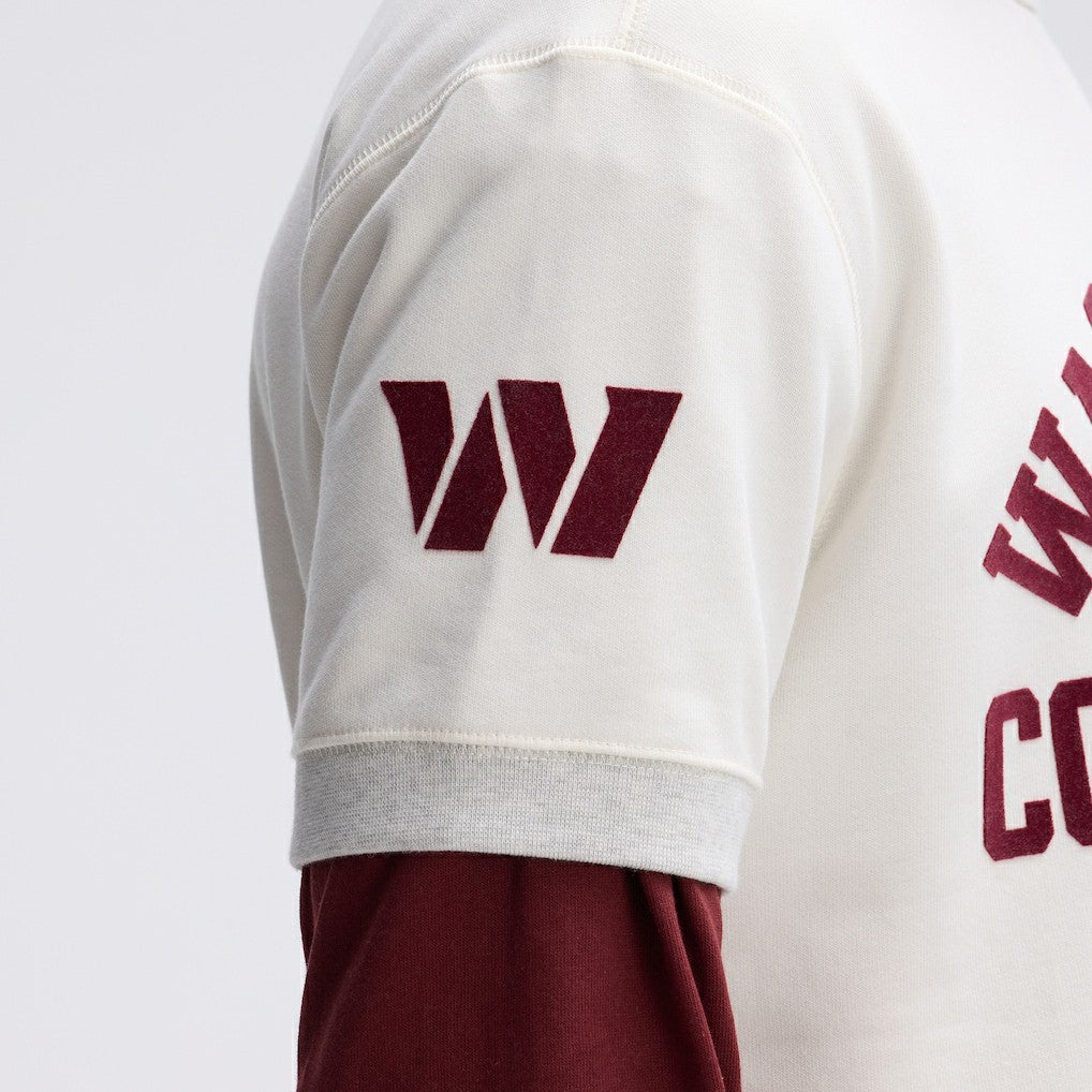 Washington Commanders IconicFleece Short Sleeve Sweatshirt - Oatmeal outlet
