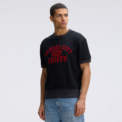 Kansas City Chiefs IconicFleece Short Sleeve Sweatshirt - Black discount
