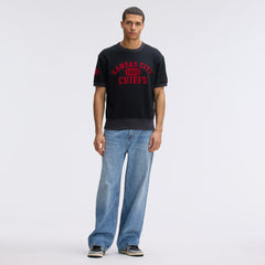 Kansas City Chiefs IconicFleece Short Sleeve Sweatshirt - Black discount