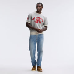 San Francisco 49ers IconicFleece Short Sleeve Sweatshirt - Heather Gray cheap