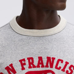 San Francisco 49ers IconicFleece Short Sleeve Sweatshirt - Heather Gray cheap