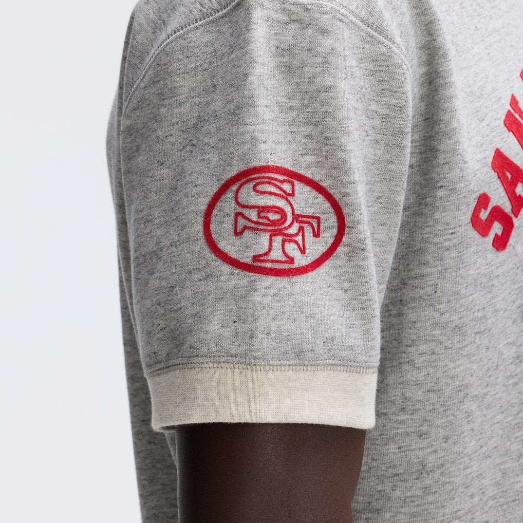San Francisco 49ers IconicFleece Short Sleeve Sweatshirt - Heather Gray cheap