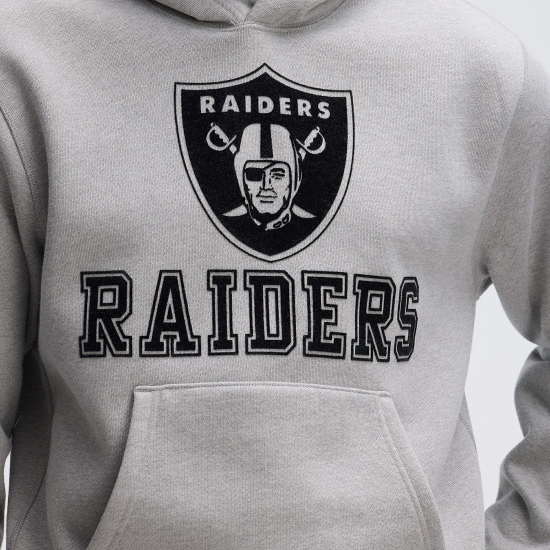 Las Vegas Raiders IconicFleece Flocked Hoodie - Heather Gray online