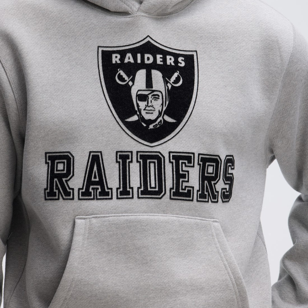 Las Vegas Raiders IconicFleece Flocked Hoodie - Heather Gray online