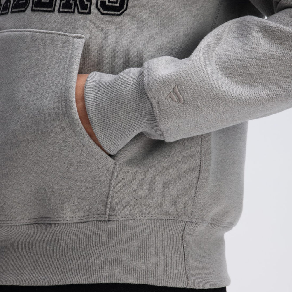 Las Vegas Raiders IconicFleece Flocked Hoodie - Heather Gray online