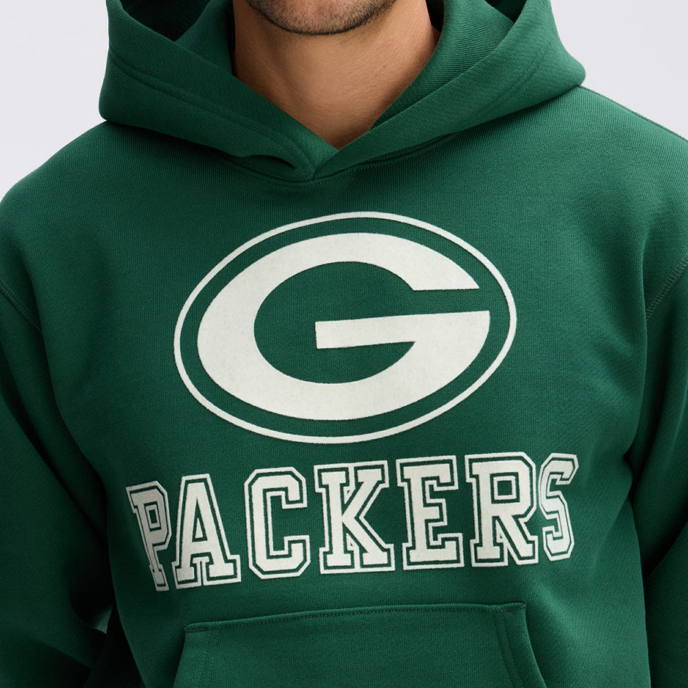 Green Bay Packers IconicFleece Flocked Hoodie - Green discount