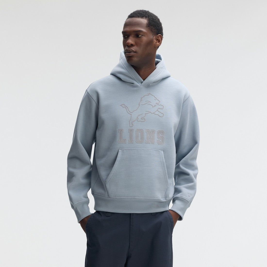 Detroit Lions IconicFleece Flocked Hoodie - Light Blue online