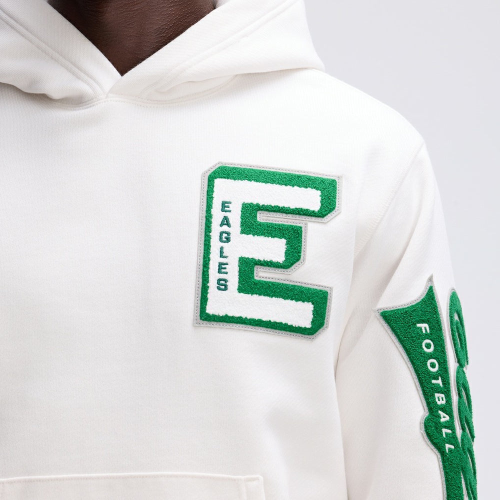Philadelphia Eagles IconicFleece Letterman Hoodie - Oatmeal for sale