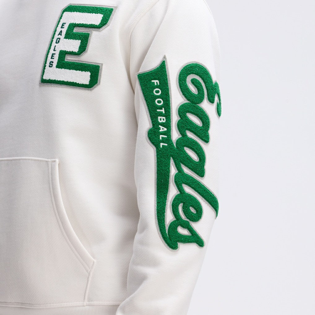 Philadelphia Eagles IconicFleece Letterman Hoodie - Oatmeal for sale