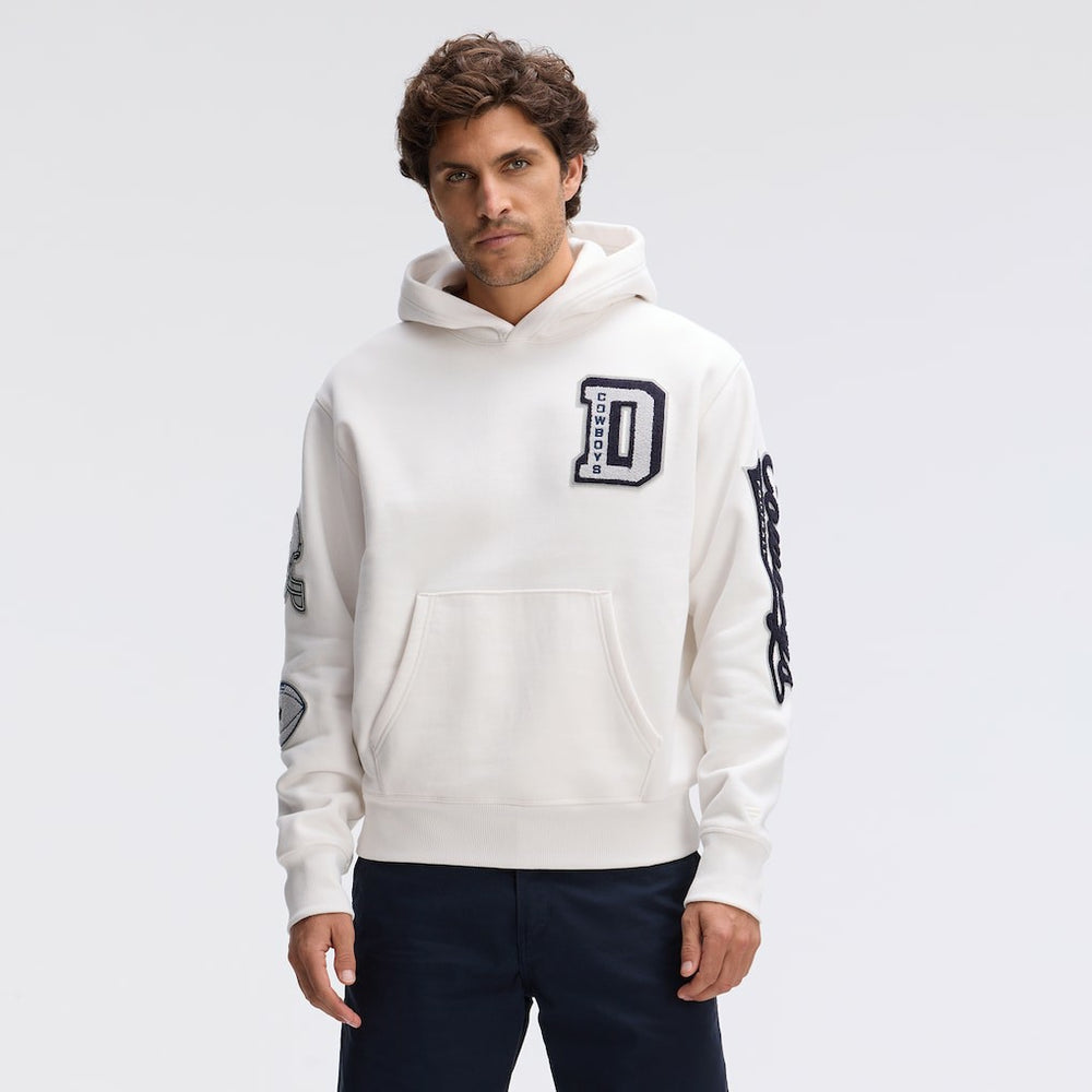 Dallas Cowboys IconicFleece Letterman Hoodie - Oatmeal online
