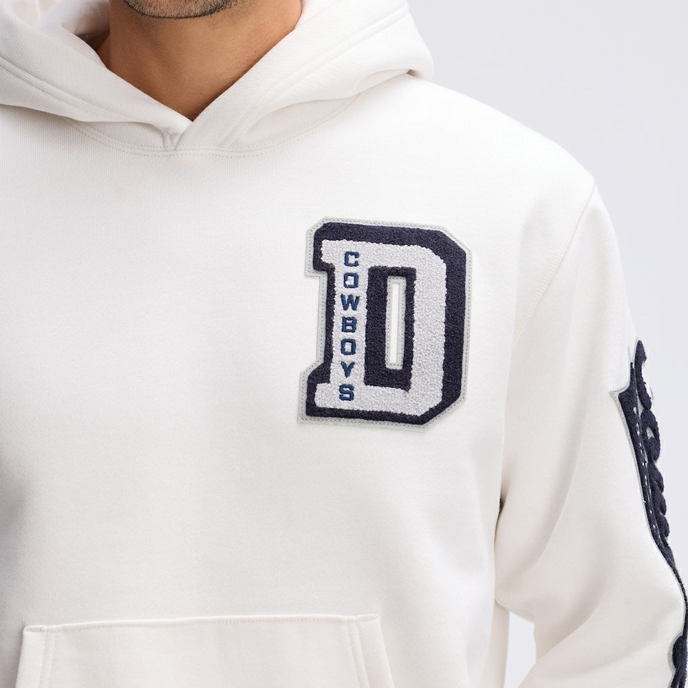 Dallas Cowboys IconicFleece Letterman Hoodie - Oatmeal online