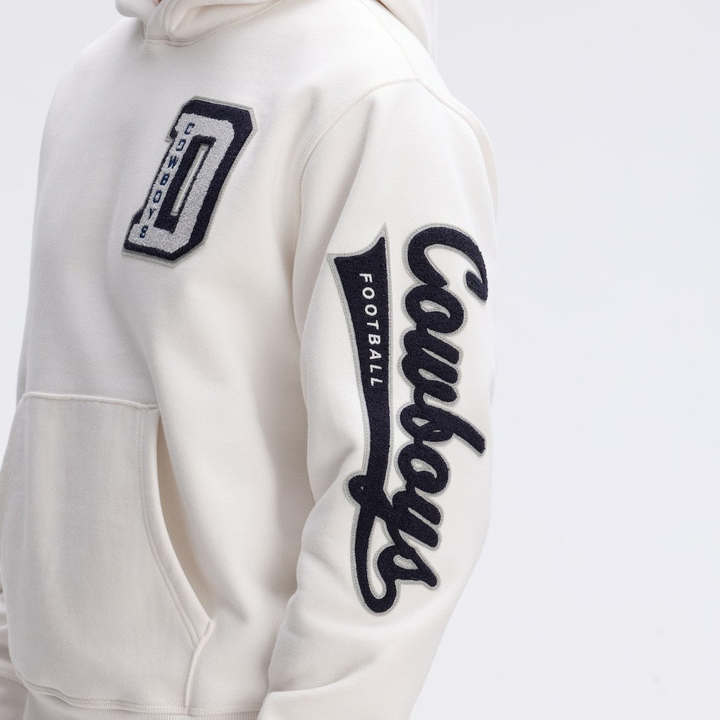 Dallas Cowboys IconicFleece Letterman Hoodie - Oatmeal online