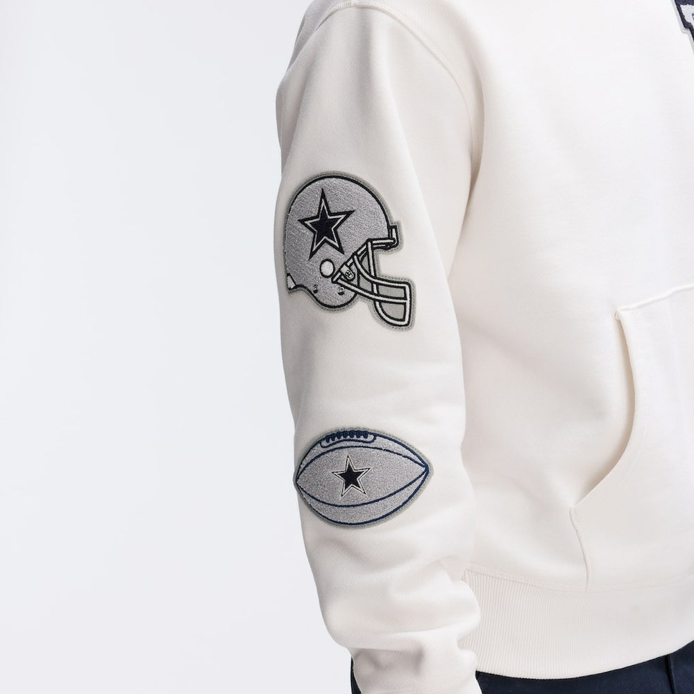 Dallas Cowboys IconicFleece Letterman Hoodie - Oatmeal online