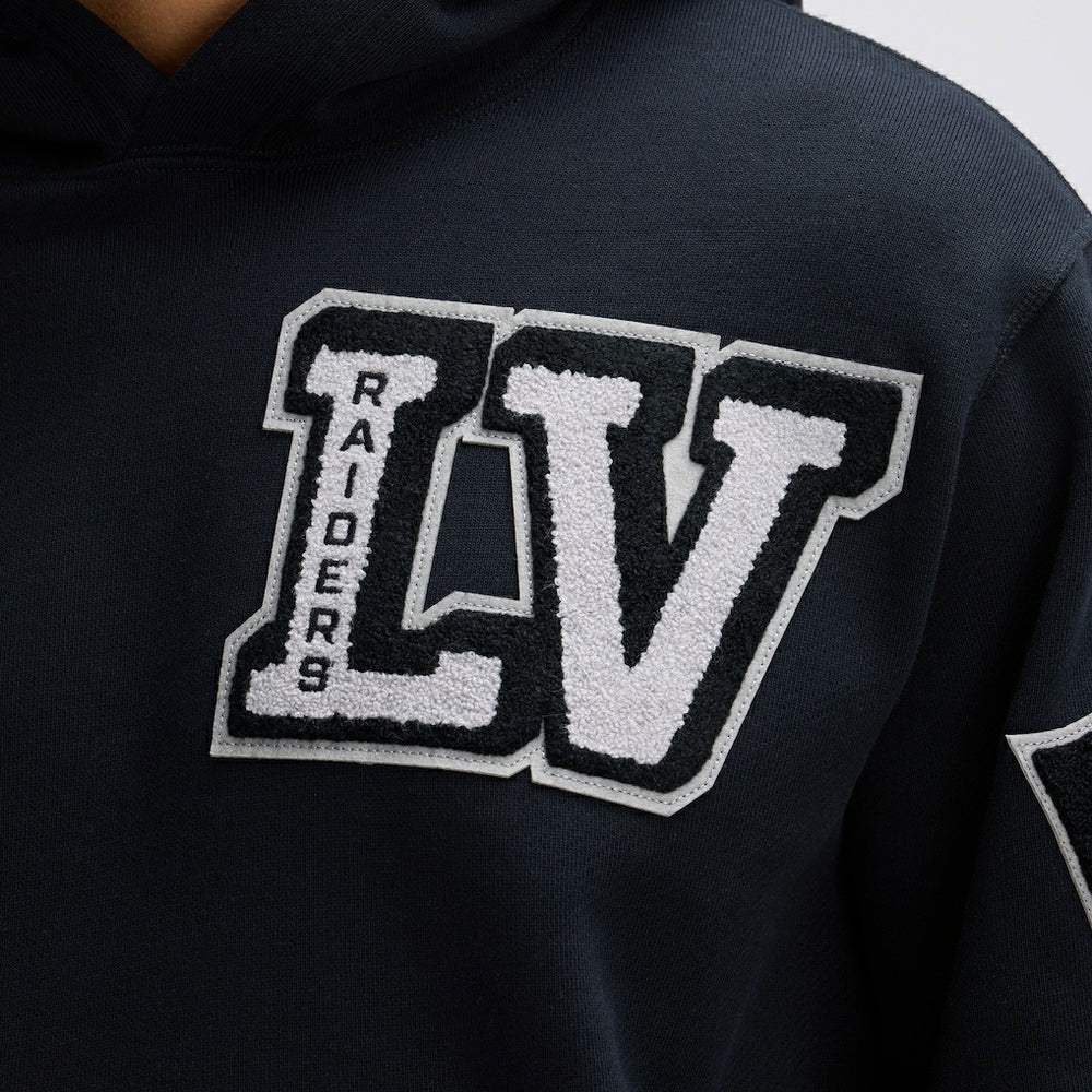 Las Vegas Raiders IconicFleece Letterman Hoodie - Black on sale